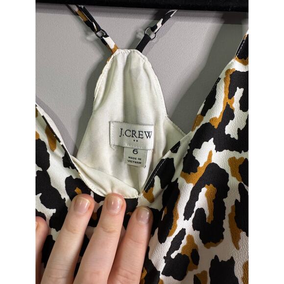 J. Crew Women Leopard Print Scalloped Trim Cami Top - Picture 2 of 3